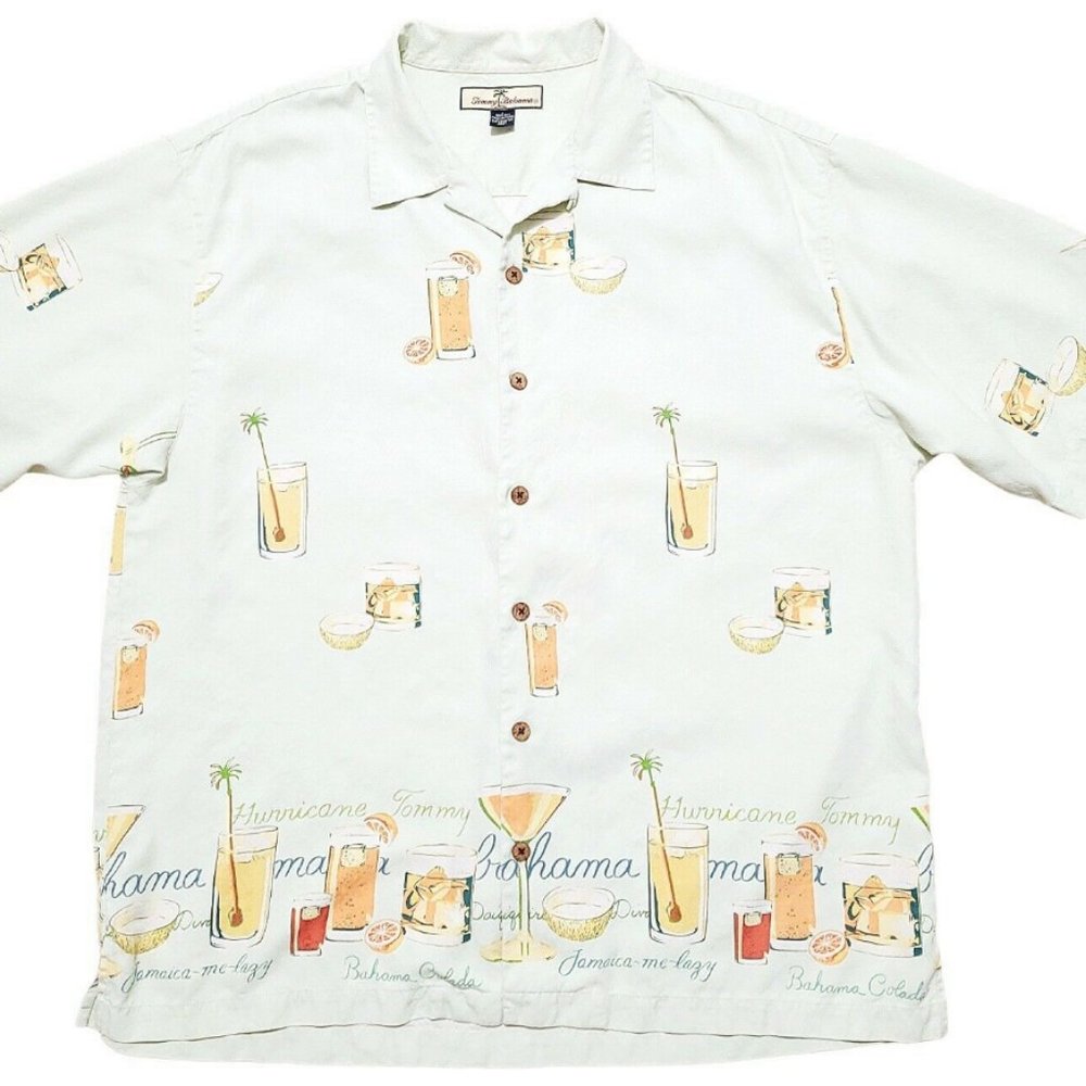 Tommy Bahama Silk Hula Hawaiian Shirt - Mens Large